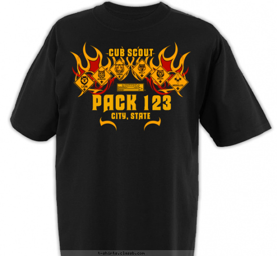 Pack On Fire T-shirt Design