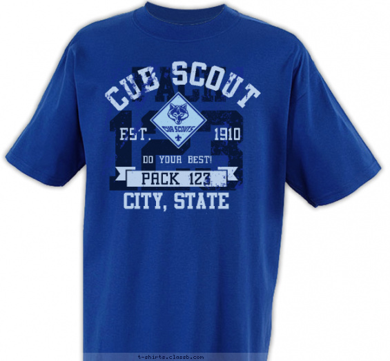 Cub Scout EST. Shadow Design T-shirt Design