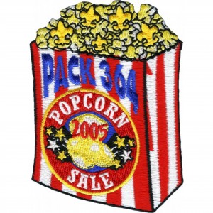 Popcorn Time Embroidered Patch Design Idea
