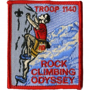 Rock Climbing Adventure Embroidered Patch Design Idea