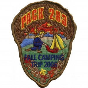 Fall Campout  Embroidered Patch Design Idea