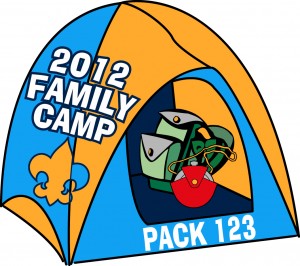 Family Camping Embroidered Patch Design Idea