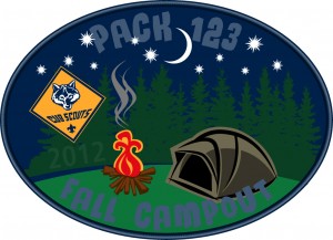 Fall Campout Embroidered Patch Design Idea