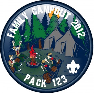 Family Campout Embroidered Patch Design Idea