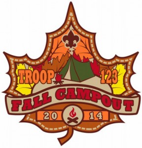 Fall Campout Embroidered Patch Design Idea