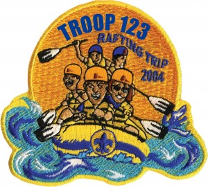 Rafting Adventure Embroidered Patch Design Idea