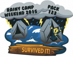 Rainy Camp Weekend Embroidered Patch Design Idea