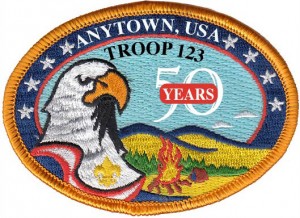 Patriotic Camping Embroidered Patch Design Idea