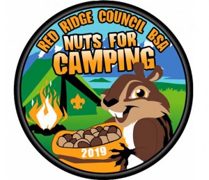 Nuts for Camping Embroidered Patch Design Idea