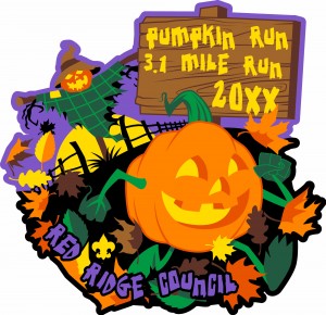 Pumpkin Run Embroidered Patch Design Idea