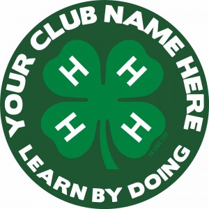 4-H Club Circle Green Embroidered Patch Design Idea