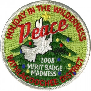 Holiday Peace Embroidered Patch Design Idea