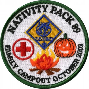 Halloween Campout Embroidered Patch Design Idea