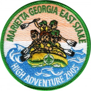 White Water Adventure Embroidered Patch Design Idea