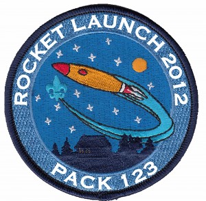 Rocket Launch Embroidered Patch Design Idea
