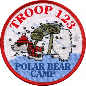Polar Bear Express Embroidered Patch Design Idea