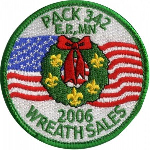 Holiday Wreath  Embroidered Patch Design Idea