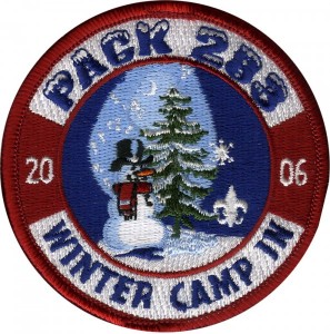 Snowman Camp Embroidered Patch Design Idea