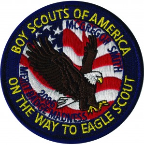 Eagle Landing Embroidered Patch Design Idea
