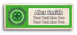 maple wood full color 4-h Name Tags - 