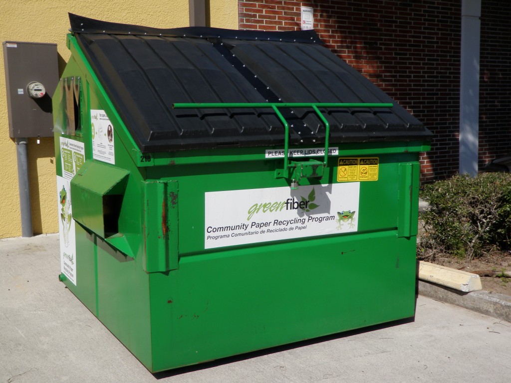 Our newly implemented recycle dumpster