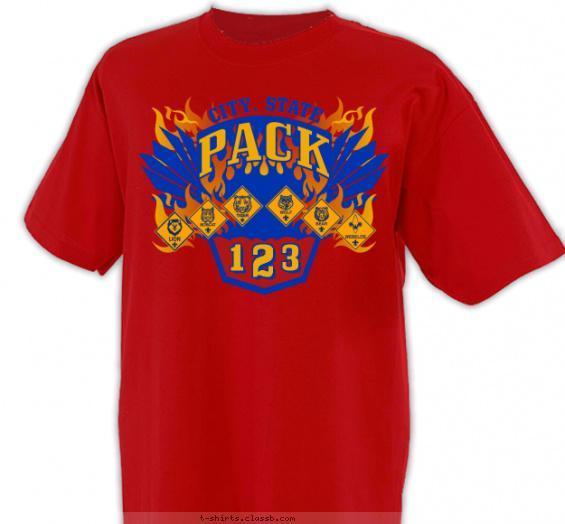 Pack On Fire T-shirt Design