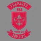 Prepared Troop Shield and Banner T-shirt Design