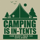 Green Camping is in Tents T-shirt Design