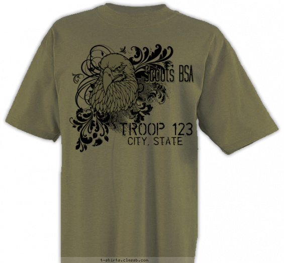 Eagle Head and Vines T-shirt Design