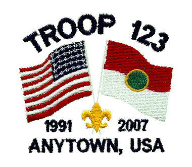 Crossed Flags Troop T-shirt Design