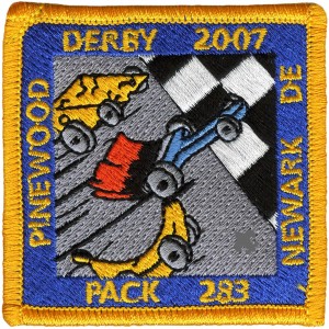 Pinewood Derby Embroidered Patch Design Idea