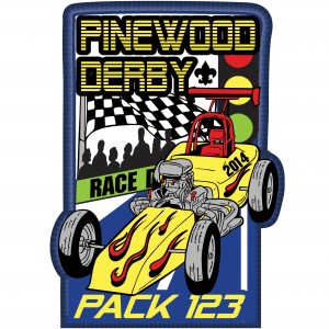 Pinewood Derby Embroidered Patch Design Idea
