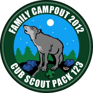 Family Campout Embroidered Patch Design Idea