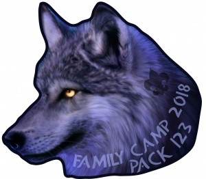 Wolf Campout Embroidered Patch Design Idea