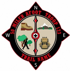 50 Miler Compass Embroidered Patch Design Idea