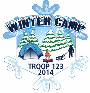 Winter Camp Snowflake Embroidered Patch Design Idea