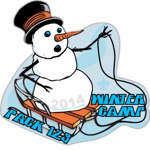 Winter Camp Sledding Snowman Embroidered Patch Design Idea
