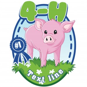 4-H Prize Pig Embroidered Patch Design Idea