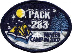 Winter Camp Embroidered Patch Design Idea