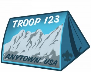Mountain Tent Embroidered Patch Design Idea