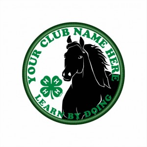 Horse Silhouette Embroidered Patch Design Idea