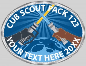 Space Battle Embroidered Patch Design Idea