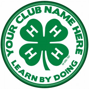 4-H Club Circle White Embroidered Patch Design Idea