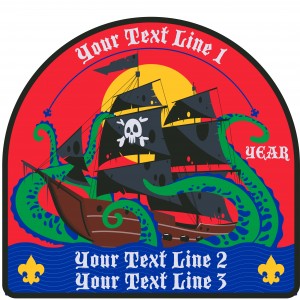 The Kraken vs Pirates Embroidered Patch Design Idea