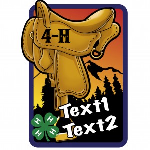 4-H Saddle and Mountains Embroidered Patch Design Idea