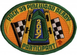 Pinewood Derby Embroidered Patch Design Idea