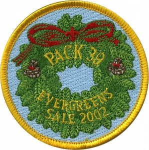 Holiday Wreath  Embroidered Patch Design Idea