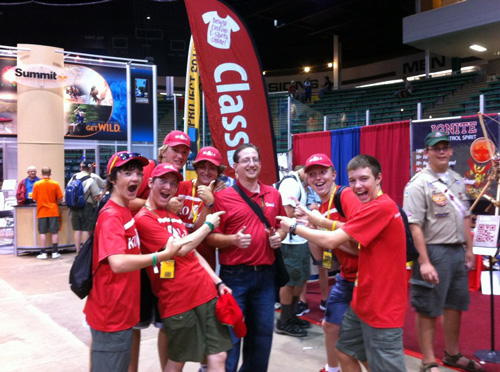 ClassB booth with contingent t-shirts at NOAC 2012