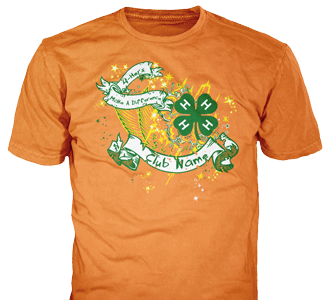 4-H Club stock design SP2710 on orange t-shirts