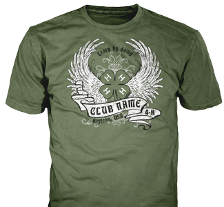 4-H Club stock design SP5195 on olive green t-shirts